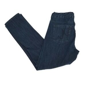 Madison Womens Pencil Leg Skinny Jeans Blue Dark Wash Stretch Mid Rise Pockets 8